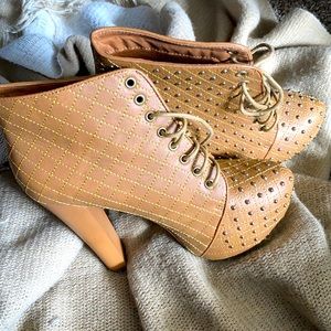 Gold studded booties